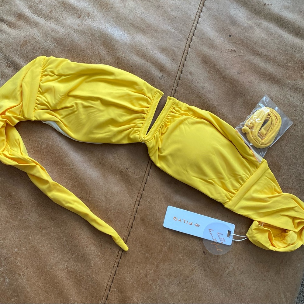 PilyQ yellow Bandeau bikini top